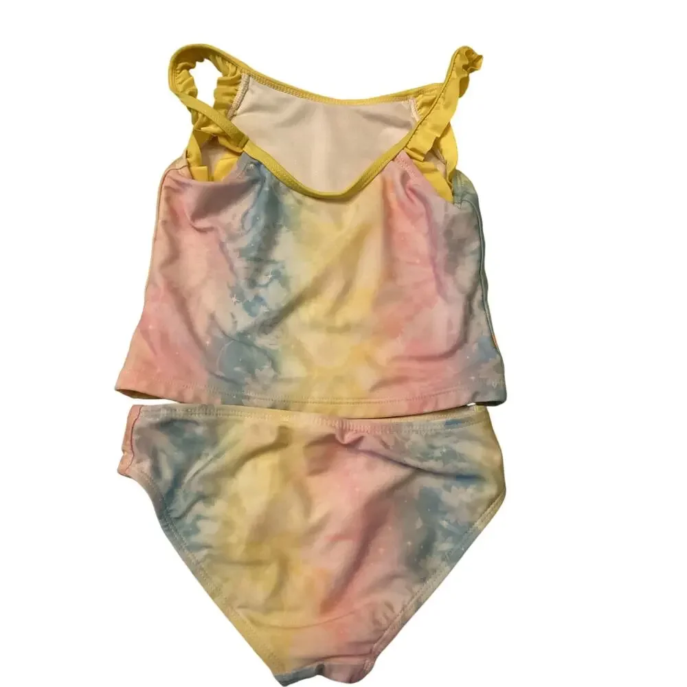 Disney Princess Beauty Belle tankini top and bikini bottom swim set sz 5